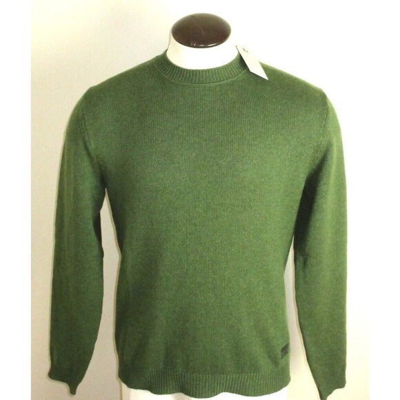 Men's OOBE Brand Samson Crew Neck Italian Cashmere Sweater Olive Green NWT - Picture 1 of 8